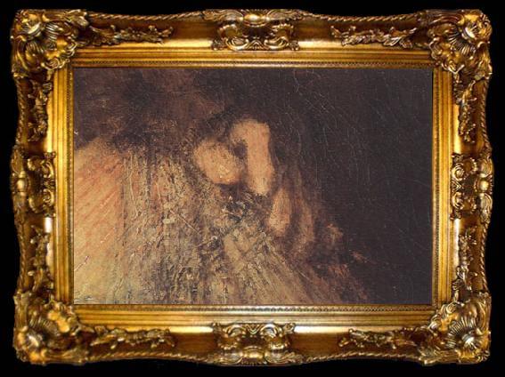 framed  REMBRANDT Harmenszoon van Rijn Datail of The femish Bride (mk33), ta009-2
